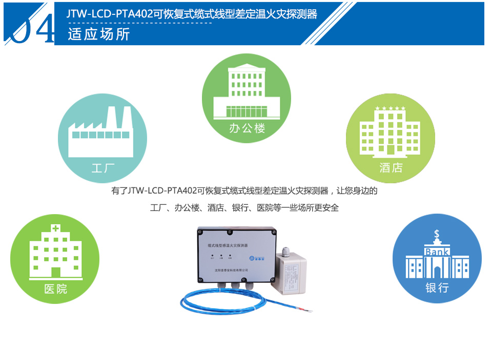 JTW-LCD-PTA402缆式线型感温火灾探测器应用场所