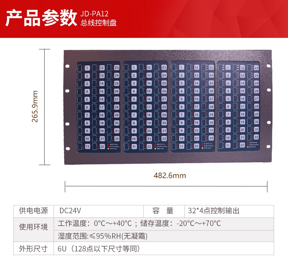 JD-PA12总线控制盘参数