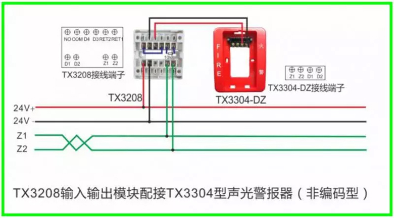 泰和安火灾报警产品接线示意图