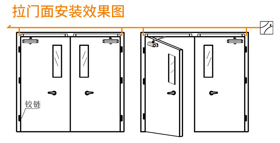 EA810联动电动闭门器安装效果图