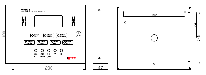 LD128E(T)-A火灾显示盘外形