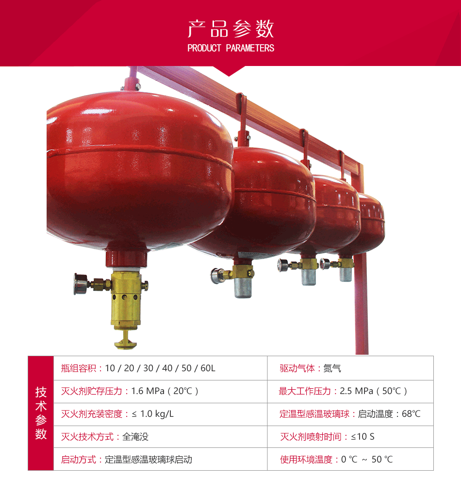 悬挂式七氟丙烷（感温型）XQQW（10/20/30/40）/1.6-PL　