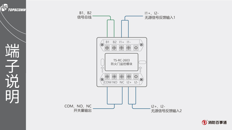 鼎信消防TS-RC-2603防火门监控模块端子说明