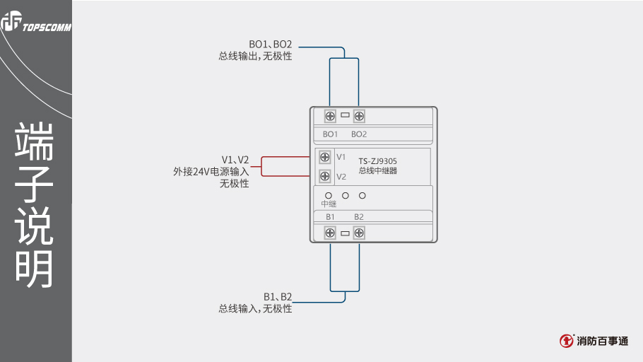 TS-ZJ9305总线中继器端子说明