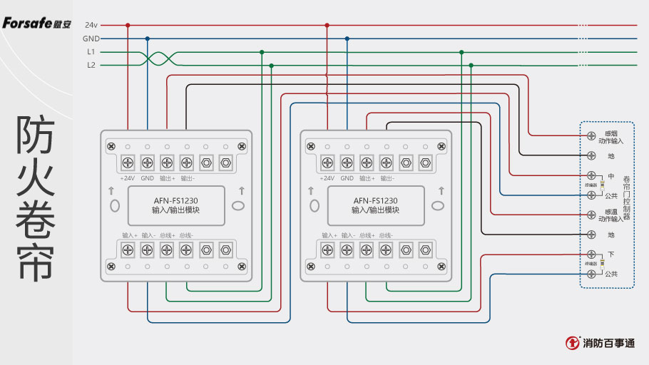 消防安吉斯模块接线图图片