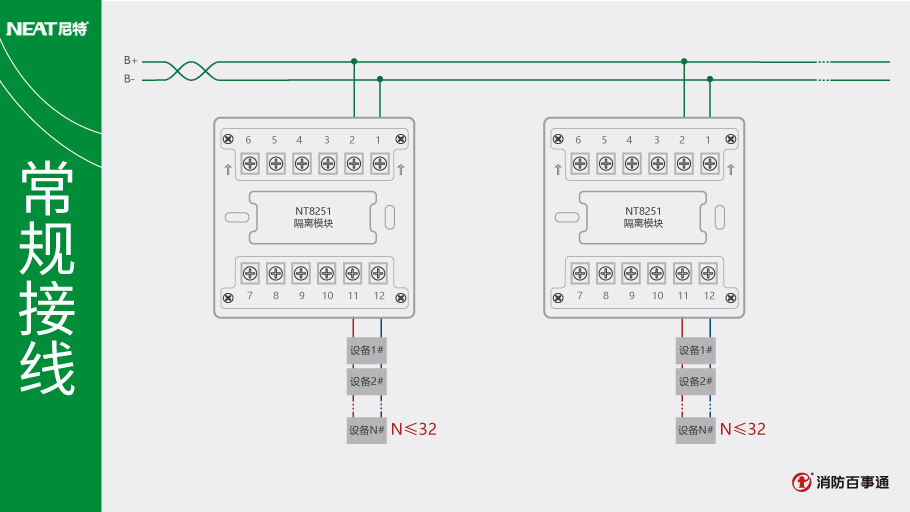 尼特NT8251总线短路隔离器接线