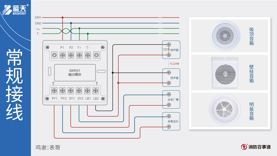 蓝天GM501广播模块接线