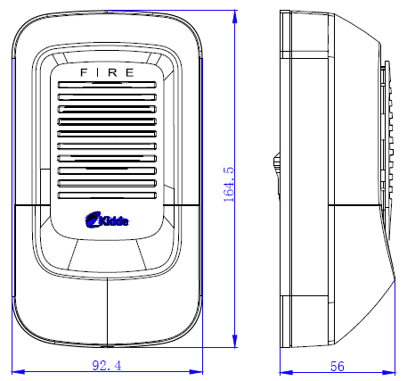 GS-8102B火灾声光警报器外形示意图