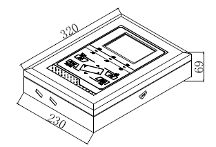 GS-ZF-8000火灾显示盘的外形尺寸示意图