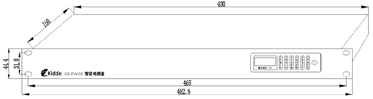 GS-PW-08智能电源盘外形示意图