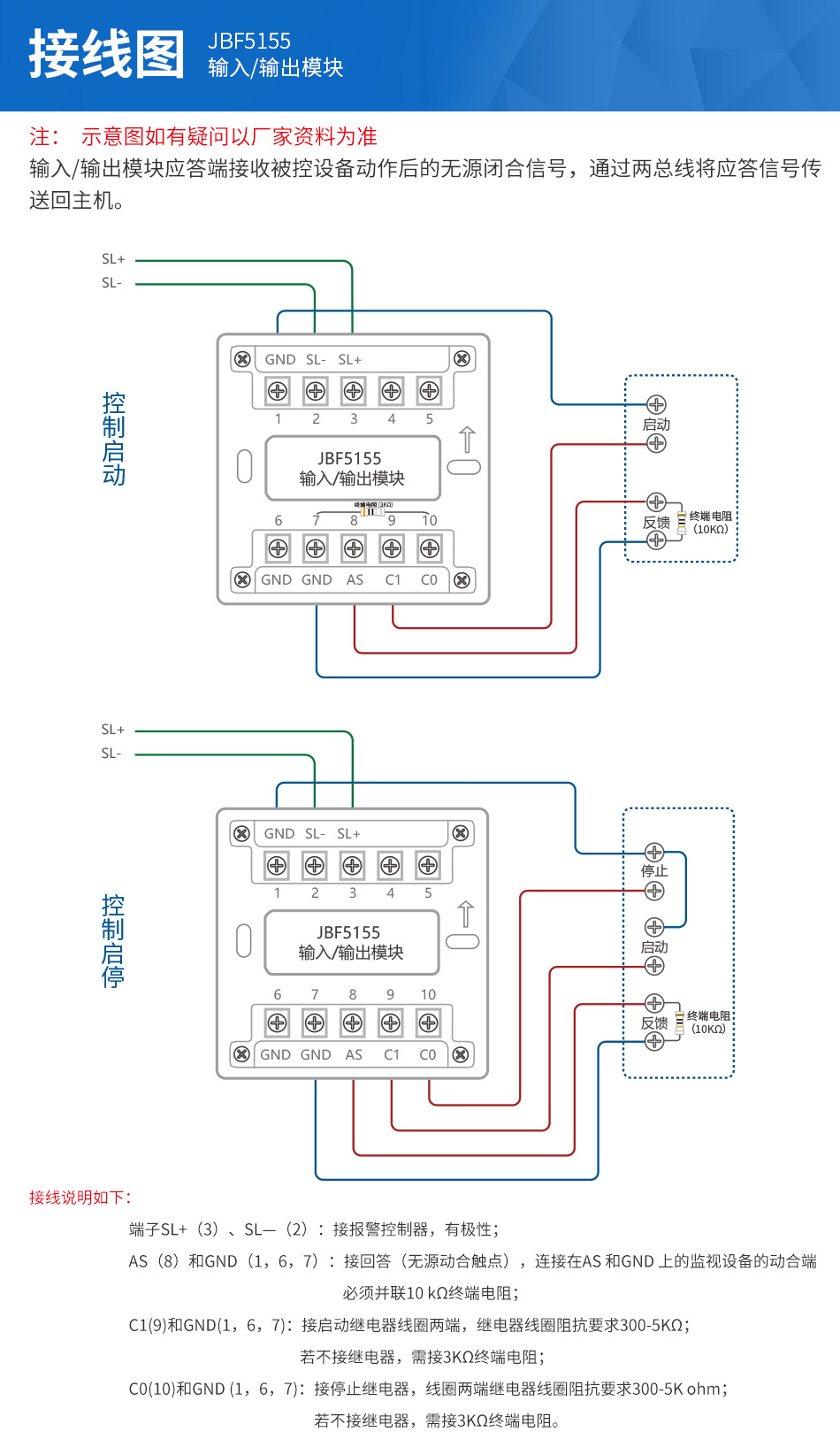 JBF5155输入/输出模块安装接线