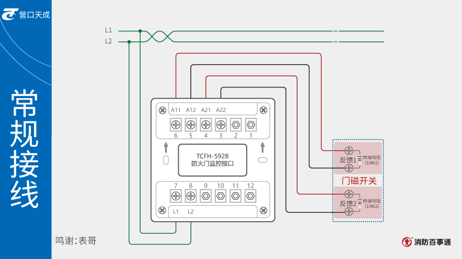 TCFH-592B防火门监控接口接线