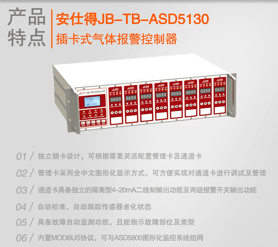 JB-TB-ASD5130插卡式气体报警控制器