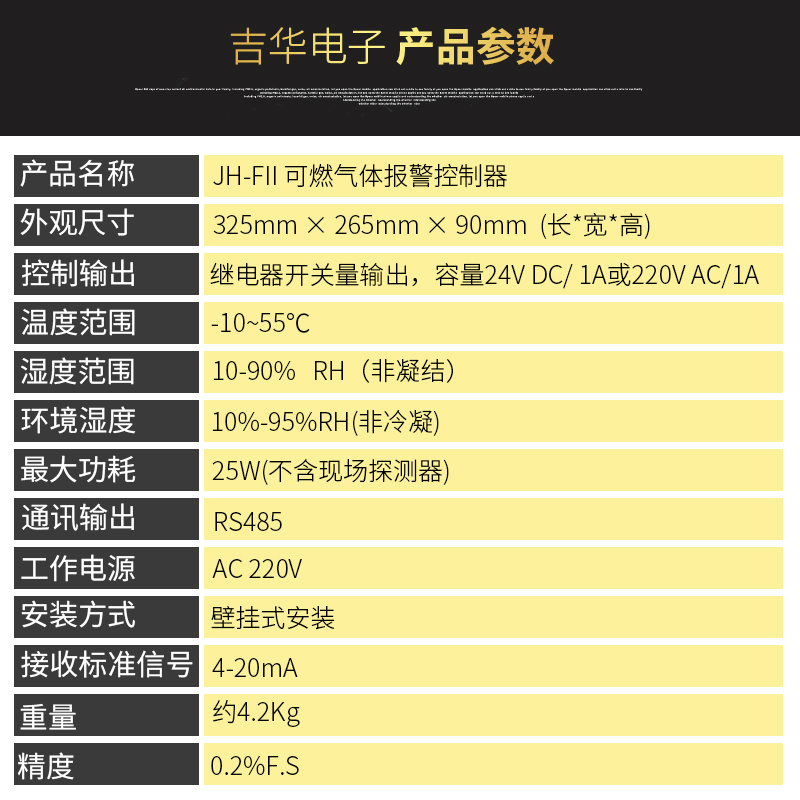 JH-FII可燃气体报警控制器