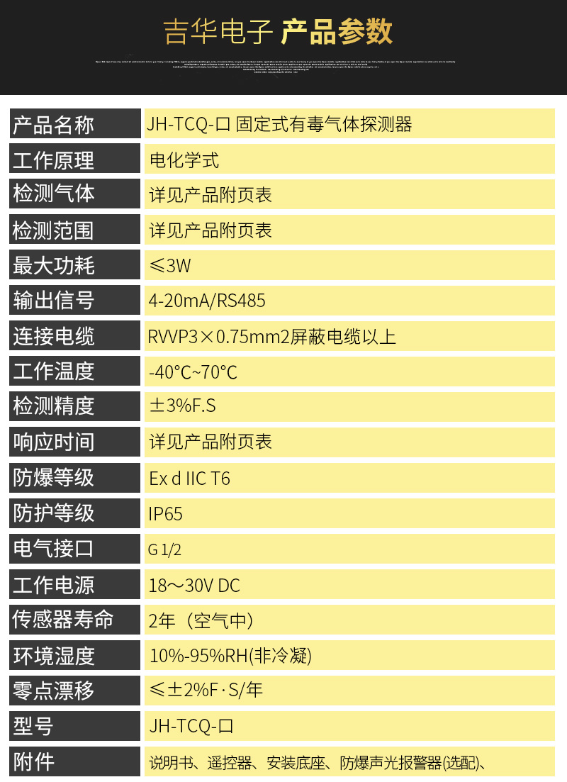 JH-TCQ-口（C）系列有毒气体探测器