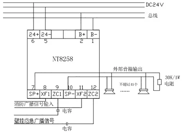 YJG1480消防应急广播设备接线