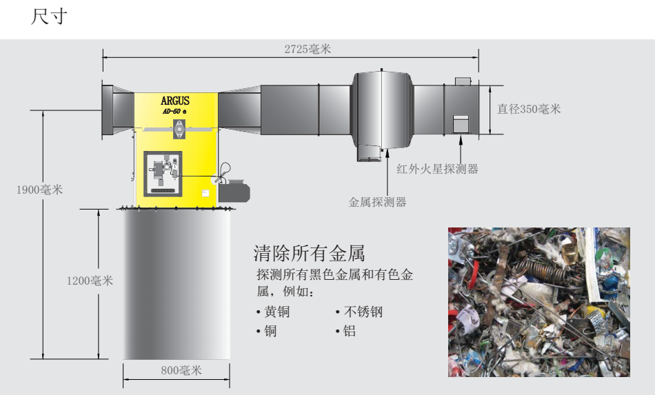 AD-50eC THS-TT金属火星探除器系统安装尺寸