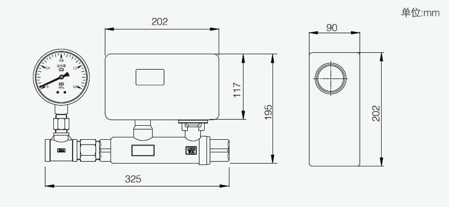 ZSPM-ZC系列自动末端试水装置外形及安装尺寸