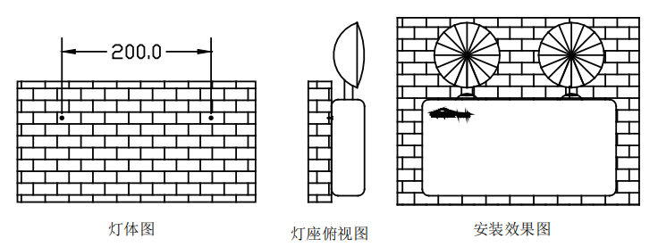 BR-ZFJC-E1W-1B3壁挂应急照明灯安装示意图