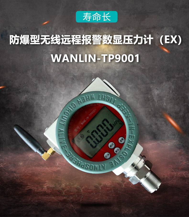 WANLIN-TP9001防爆压力表 无线远程报警数显压力计产品展示