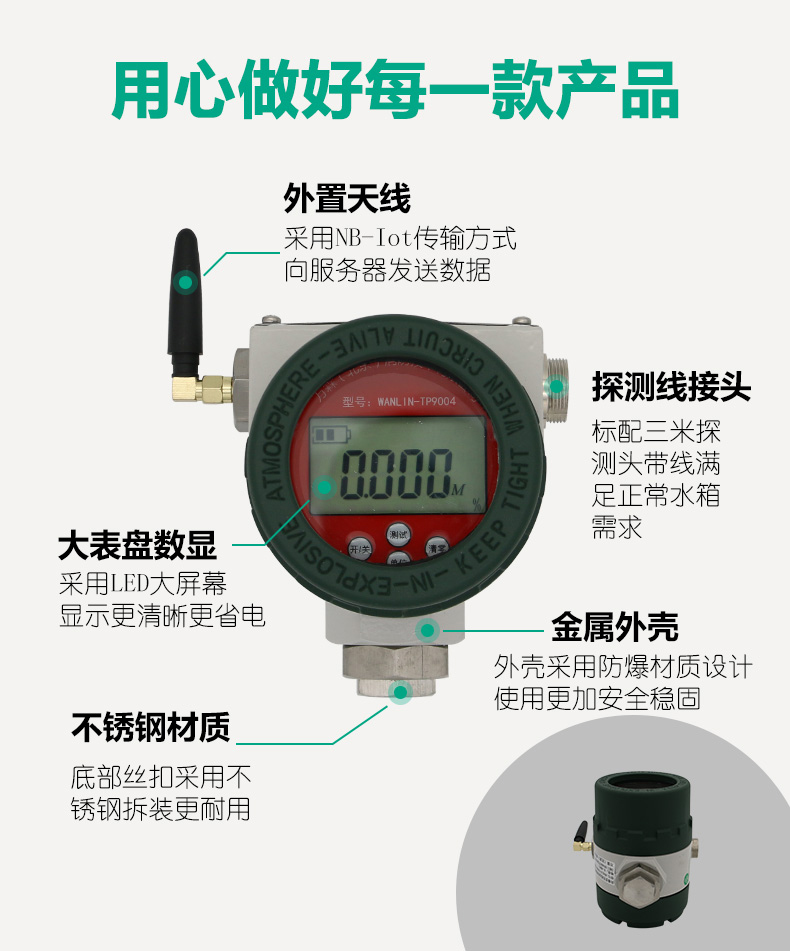 WANLIN-TP9004防爆型无线远程报警数显压力计产品特点