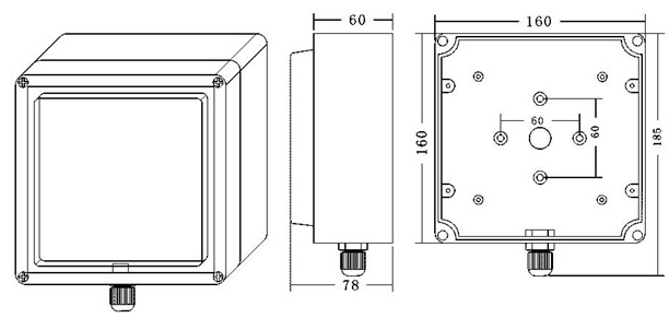 BXJ8030防尘防水盒外形尺寸和安装尺寸