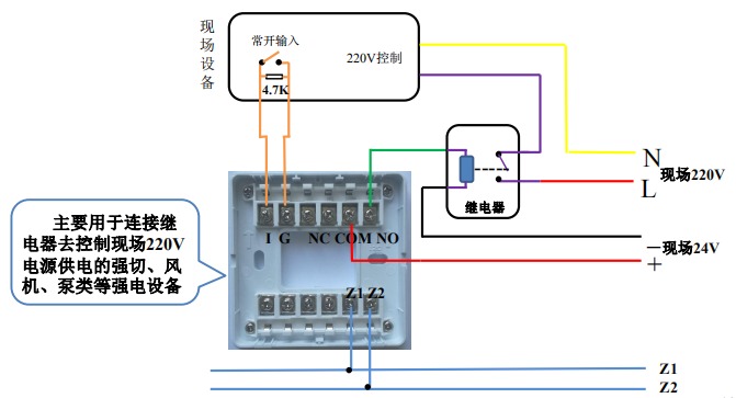 GST-LD-8361输入输出模块接线示意图