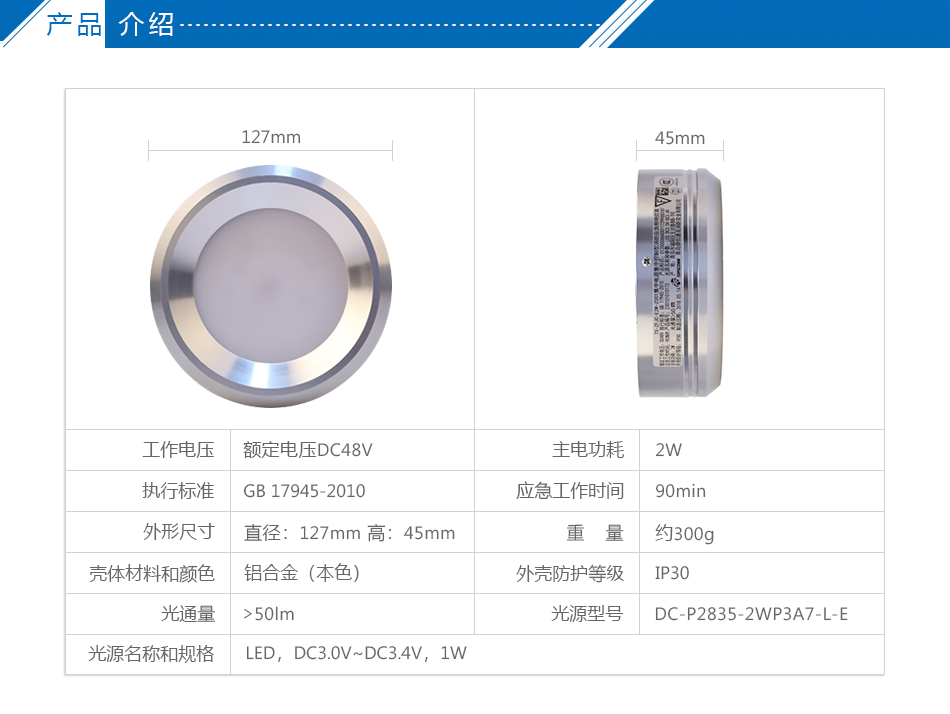 TS-ZFJC-E2W-Z001集中电源集中控制型消防应急照明灯具 吸顶式