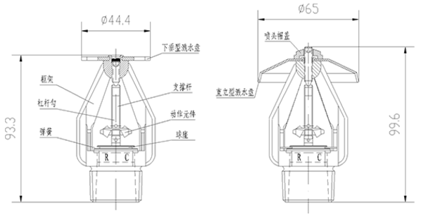 ESFR-363早期抑制快速响应(ESFR)喷头结构图