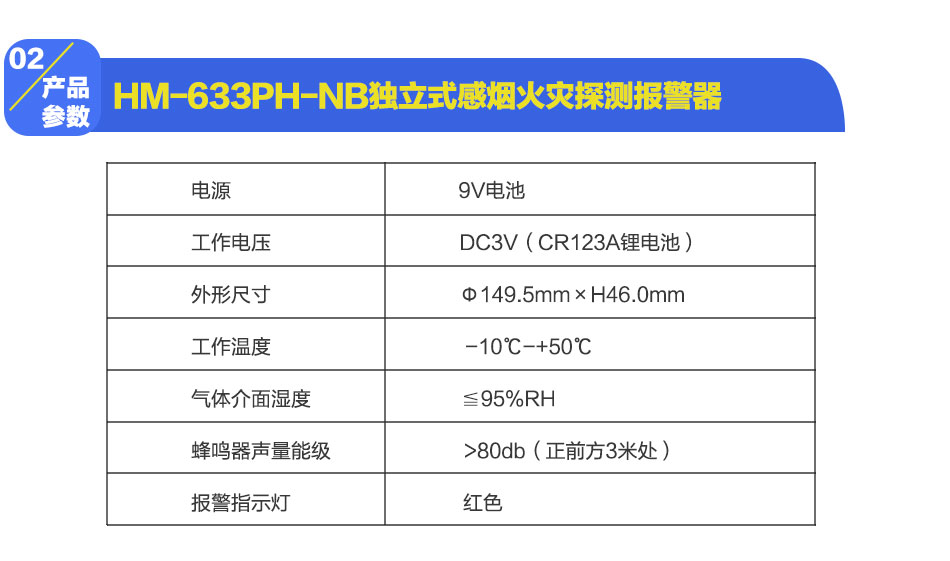 HM-633PH-NB独立式感烟火灾探测报警器