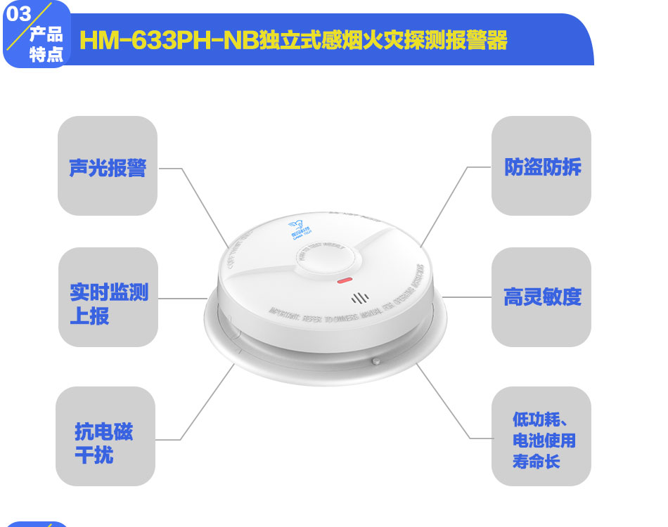 HM-633PH-NB独立式感烟火灾探测报警器