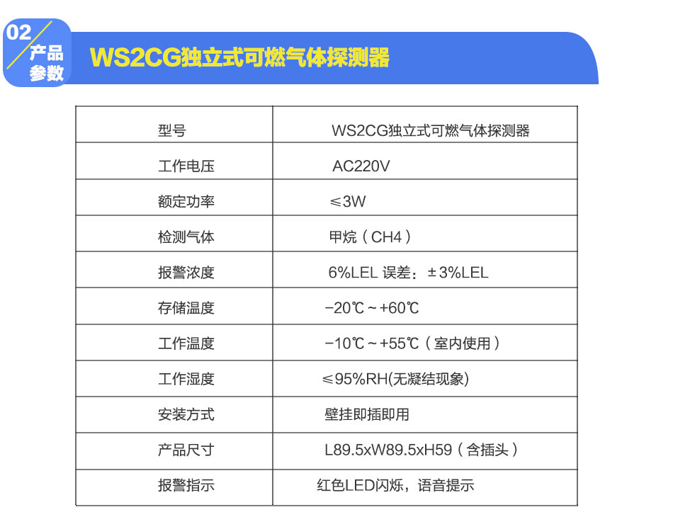 WS2CG独立式可燃气体探测器