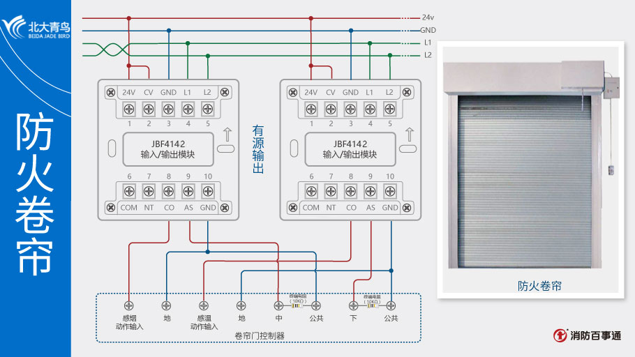 青鸟消防JBF4142输入/输出模块接线图