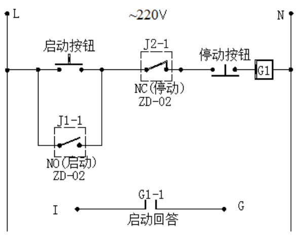ZD-02直控盘终端器控制交流型设备示意图