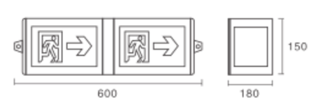 ZX-BLZD-1LREI6W-SD1三角形疏散指示灯外观尺寸