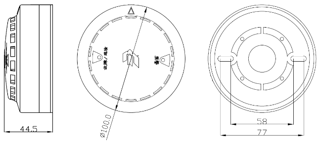 JTQ-JBF5101点型可燃气体探测器外形尺寸