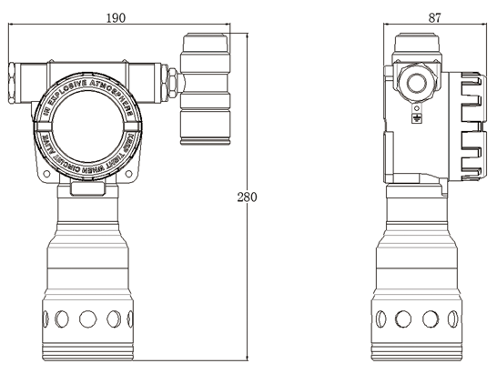 ZA-F1000粉尘探测器外形尺寸