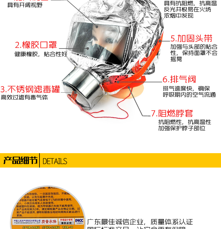 TZL30过滤式消防自救呼吸器结构