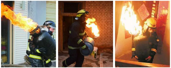 液化气钢瓶着火抱火哥新闻照片