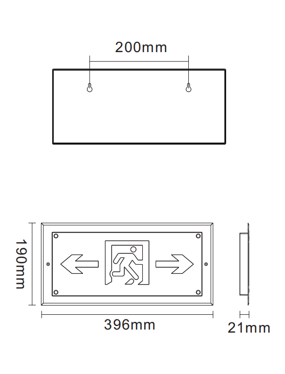 TA-BLJC-1LROEI 1W-Q10嵌入式标志灯外形尺寸