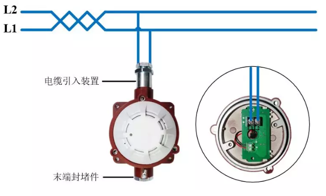 青鸟消防JTY-GD-JBF4103-Ex防爆点型光电感烟火灾探测器接线图