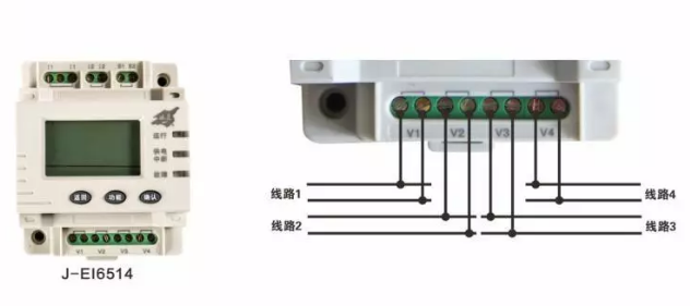 J-EI6514四路单相交流电压传感器接线图
