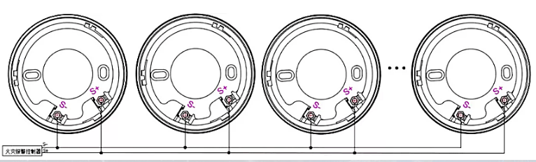 JTY-GD-SCM10点型光电感烟火灾探测器接线示意图