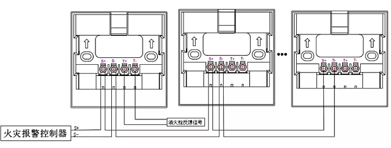 J-SAP-SCM25型消火栓按钮接线示意图