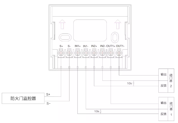 J-SCM65型防火门模块接线示意图