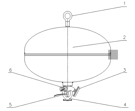 贮压悬挂式超细干粉灭火装置结构图