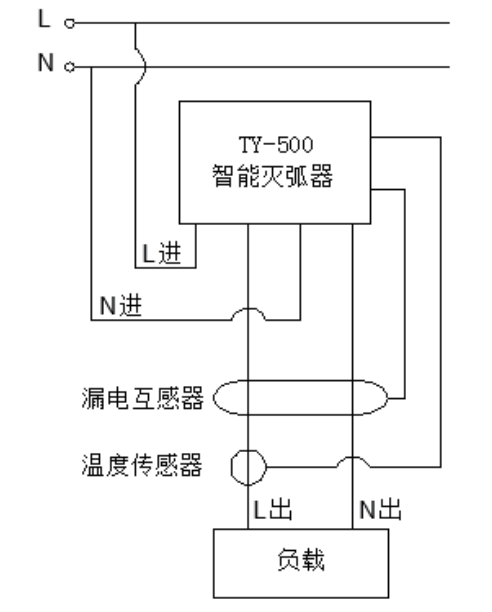 TY-500智能短路灭弧器接线图