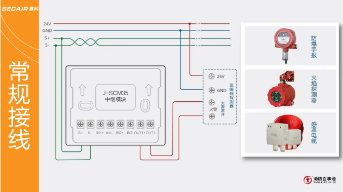 J-SCM35中继模块常规接线图
