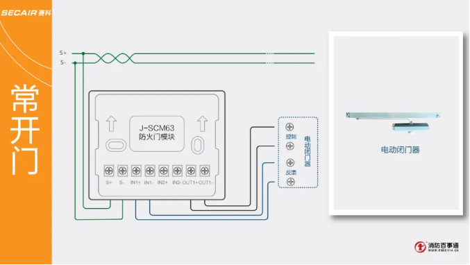 J-SCM63防火门模块接线图
