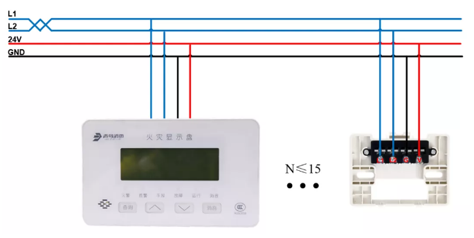 JBF4061火灾显示盘安装接线图